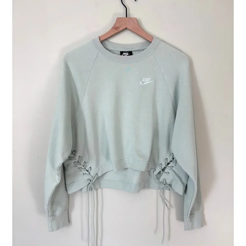 Nike Women's Cropped Lace Up Sweatshirt Medium